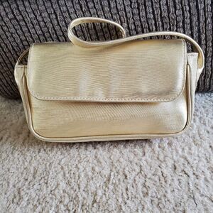 Shimmery gold colored handbag/wristlet